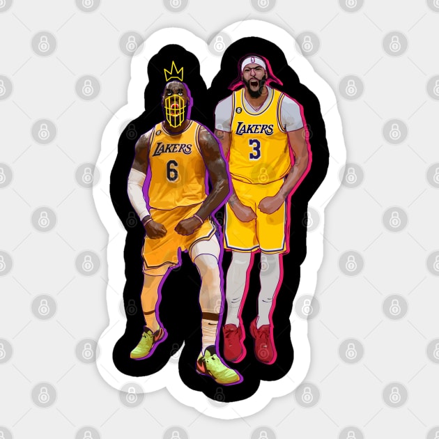 Lebron and Anthony Davis : king and Ad Sticker by Qrstore